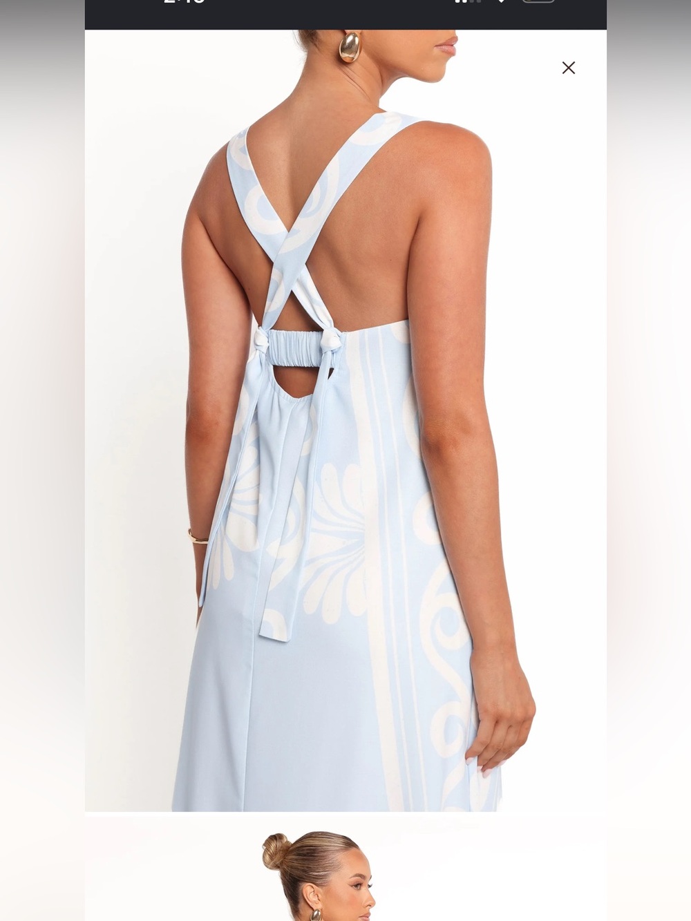 Petal & Pup Powder Blue Maxi Dress with White Floral Motif - Picture 3 of 3
